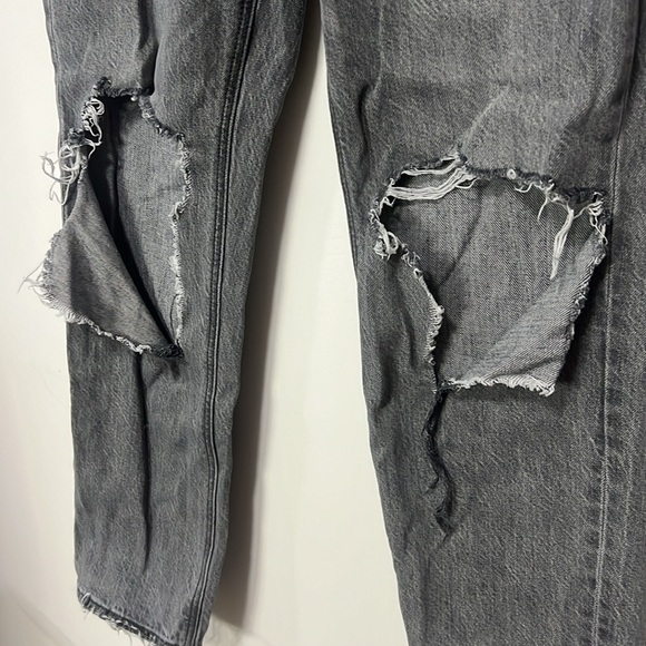 !SOLD! AMERICAN EAGLE Gray Distressed Jeans Black Streetwear Ripped Skinny US 4 - Picture 5 of 13
